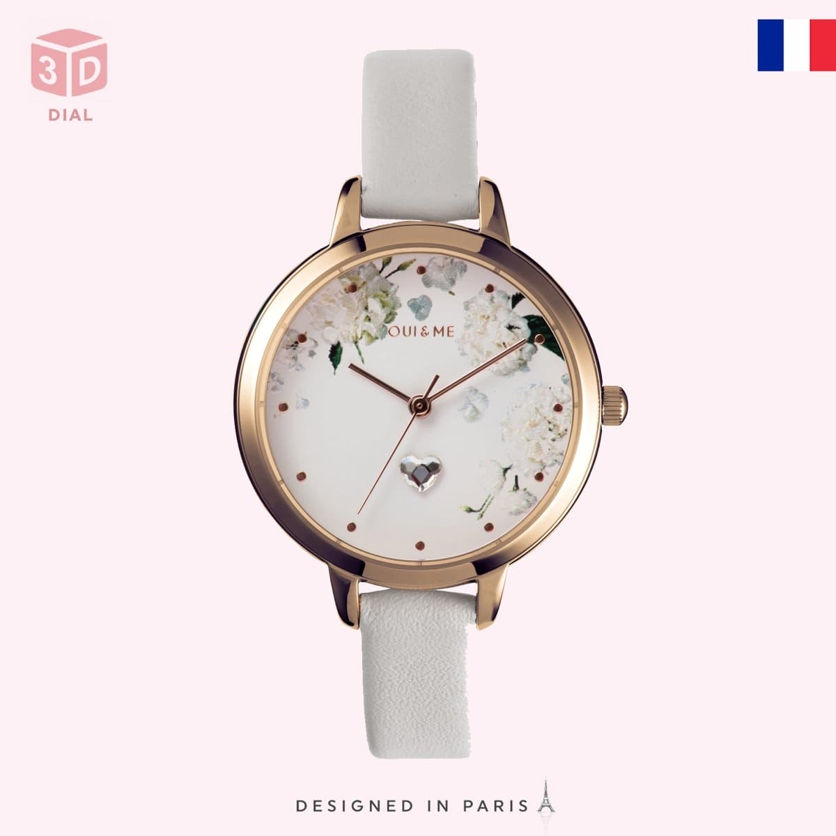 OUI & ME Petite Fleurette Analogue White Round Dial Women's Watch- ME010139 