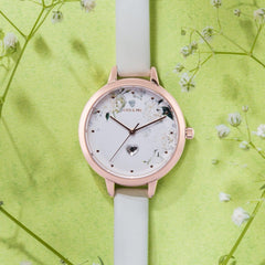 OUI & ME Petite Fleurette Analogue White Round Dial Women's Watch- ME010139