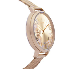 OUI & ME Grande Fleurette Analogue Yellow Gold Round Dial Women's Watch- ME010151