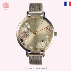 OUI & ME Grande Fleurette Analogue Yellow Gold Round Dial Women's Watch- ME010151