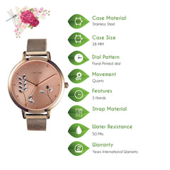 Oui & Me Grande Fleurette Analogue Pink Round Dial Women's Watch- ME010155