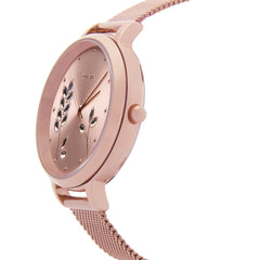 Oui & Me Grande Fleurette Analogue Pink Round Dial Women's Watch- ME010155