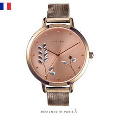 Oui & Me Grande Fleurette Analogue Pink Round Dial Women's Watch- ME010155