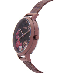Oui & Me Fleurette Analogue Red Round Dial Women's Watch- ME010159