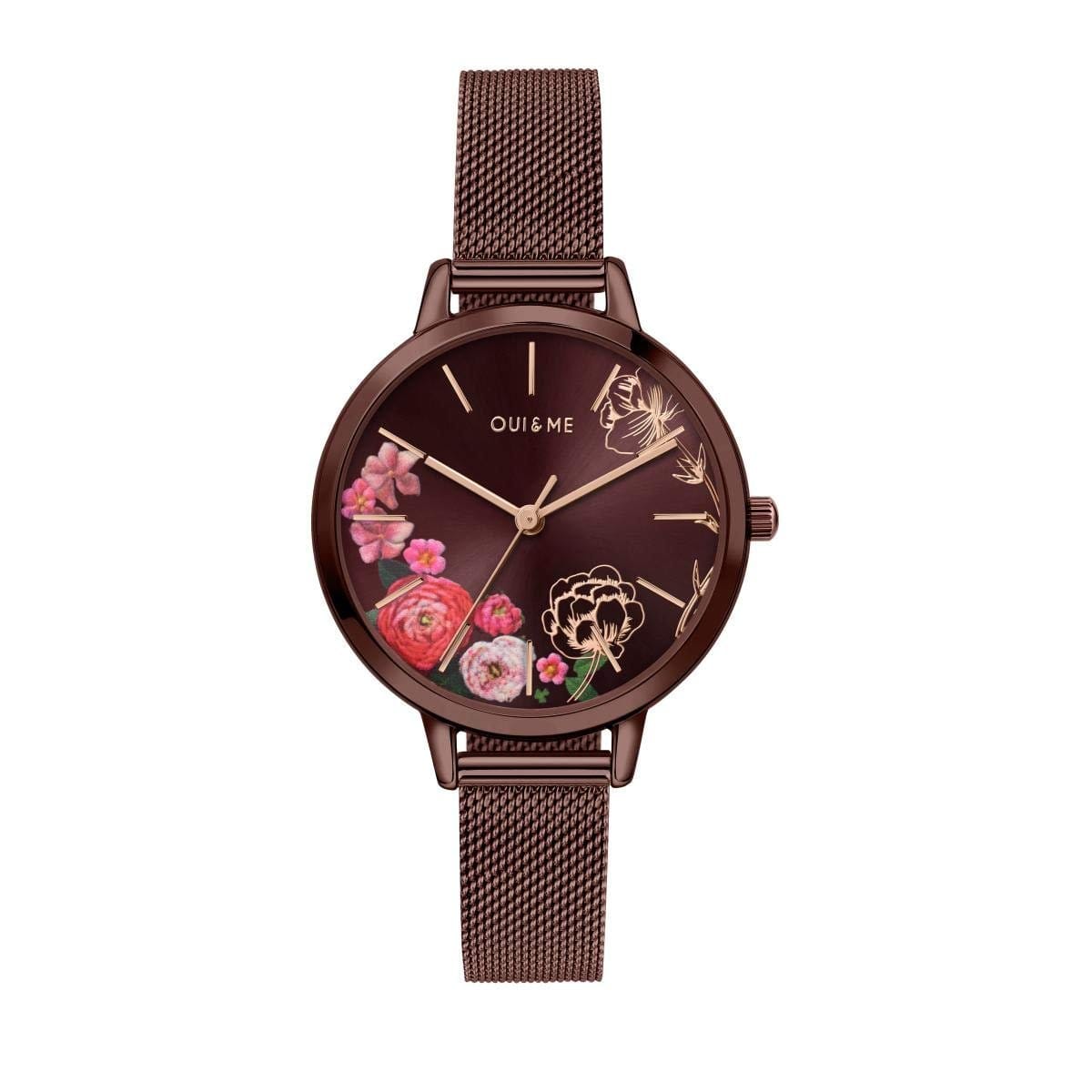 Oui & Me Fleurette Analogue Red Round Dial Women's Watch- ME010159