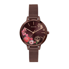 Oui & Me Fleurette Analogue Red Round Dial Women's Watch- ME010159
