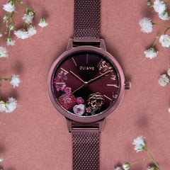 Oui & Me Fleurette Analogue Red Round Dial Women's Watch- ME010159