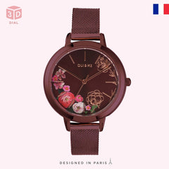 Oui & Me Fleurette Analogue Red Round Dial Women's Watch- ME010159