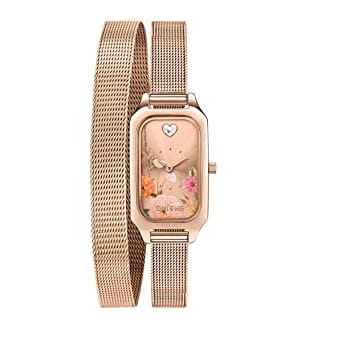 Oui & Me Finette Analogue Rose Gold Rectangular Dial Women's Watch- ME010164