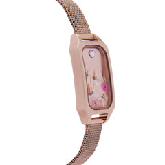 Oui & Me Finette Analogue Rose Gold Rectangular Dial Women's Watch- ME010164