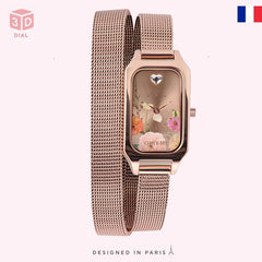 Oui & Me Finette Analogue Rose Gold Rectangular Dial Women's Watch- ME010164