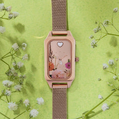 Oui & Me Finette Analogue Rose Gold Rectangular Dial Women's Watch- ME010164