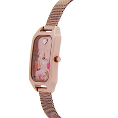 Oui & Me Finette Analogue Rose Gold Rectangular Dial Women's Watch- ME010164
