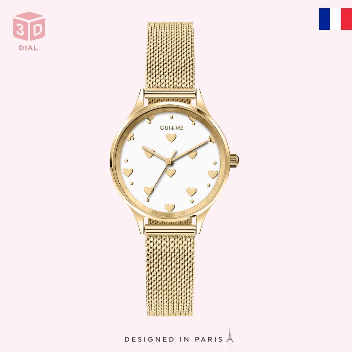 OUI & ME Minette Analogue Yellow Gold Round Dial Women's Watch- ME010171