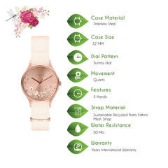 OUI & ME Petite Bichette Analogue Rose Gold Round Dial Women's Watch- ME010174