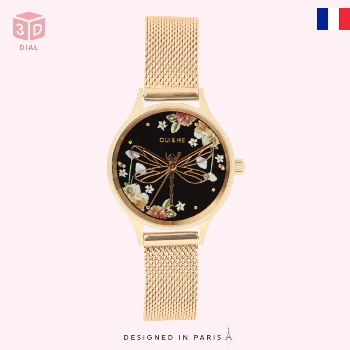 OUI & ME Minette Analogue Black Round Dial Women's Watch- ME010178