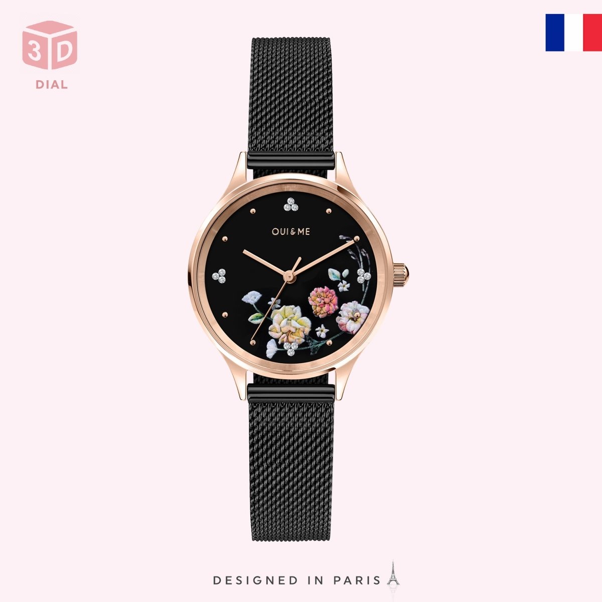 OUI & ME Minette Analogue Black Round Dial Women's Watch- ME010182