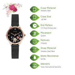 OUI & ME Minette Analogue Black Round Dial Women's Watch- ME010182