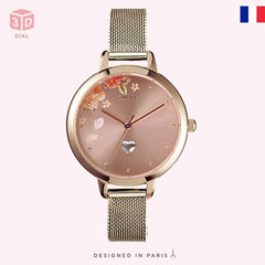 OUI & ME Petite Fleurette Analogue Rose Gold Round Dial Women's Watch- ME010193