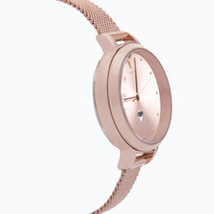 OUI & ME Petite Fleurette Analogue Rose Gold Round Dial Women's Watch- ME010193