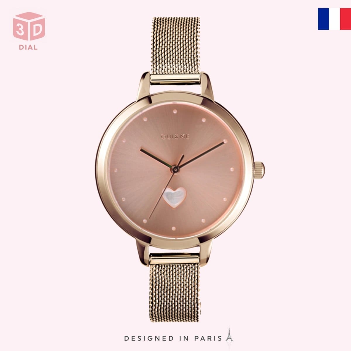 OUI & ME Petite Amourette Analogue Rose Gold Round Dial Women's Watch- ME010194