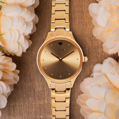 OUI & ME Petite Bichette Analogue Yellow Gold Round Dial Women's Watch- ME010215