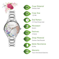 OUI & ME Petite Bichette Analogue Silver Round Dial Women's Watch- ME010216