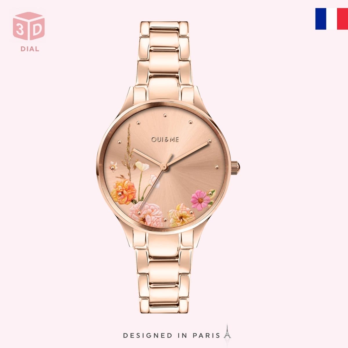 OUI & ME Petite Bichette Analogue Rose Gold Round Dial Women's Watch- ME010217