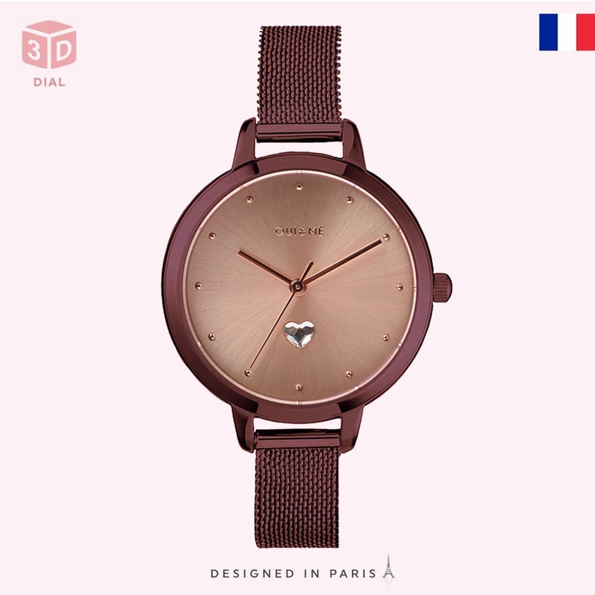 OUI & ME Petite Amourette Analogue Rose Gold Round Dial Women's Watch- ME010221