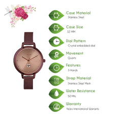 OUI & ME Petite Amourette Analogue Rose Gold Round Dial Women's Watch- ME010221