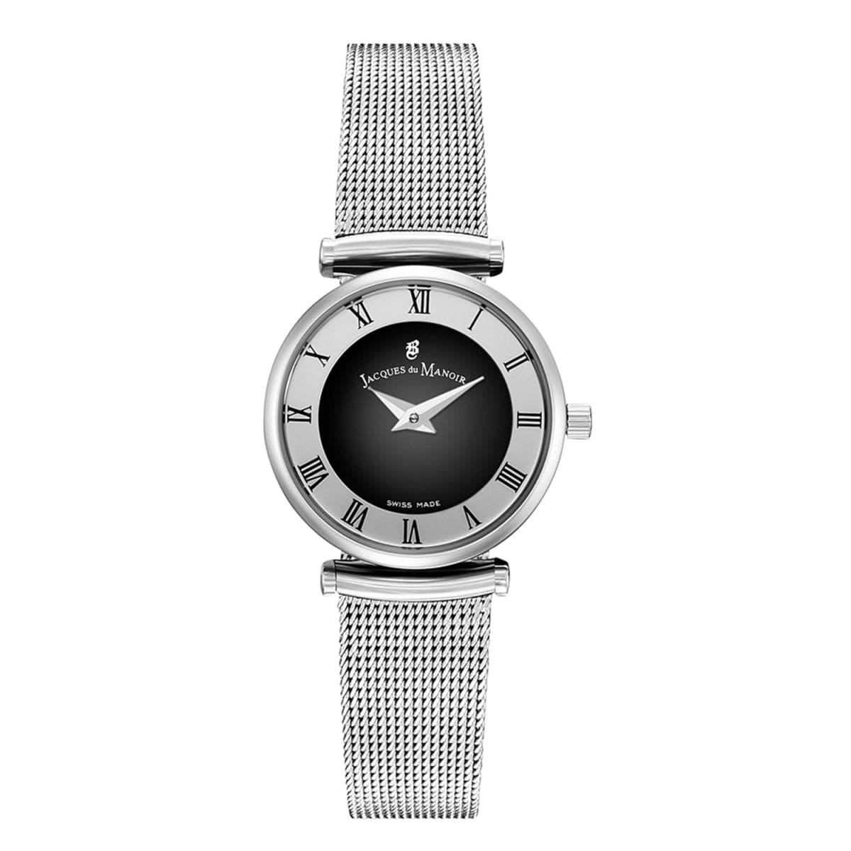 JACQUES DU MANOIR Jasmina Swiss Made Analogue Black Round Dial Women's Watch- MICM.12