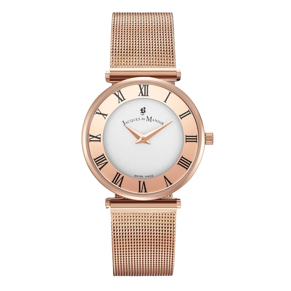 JACQUES DU MANOIR Jasmina Swiss Made Analogue White Round Dial Women's Watch- MIRM.09