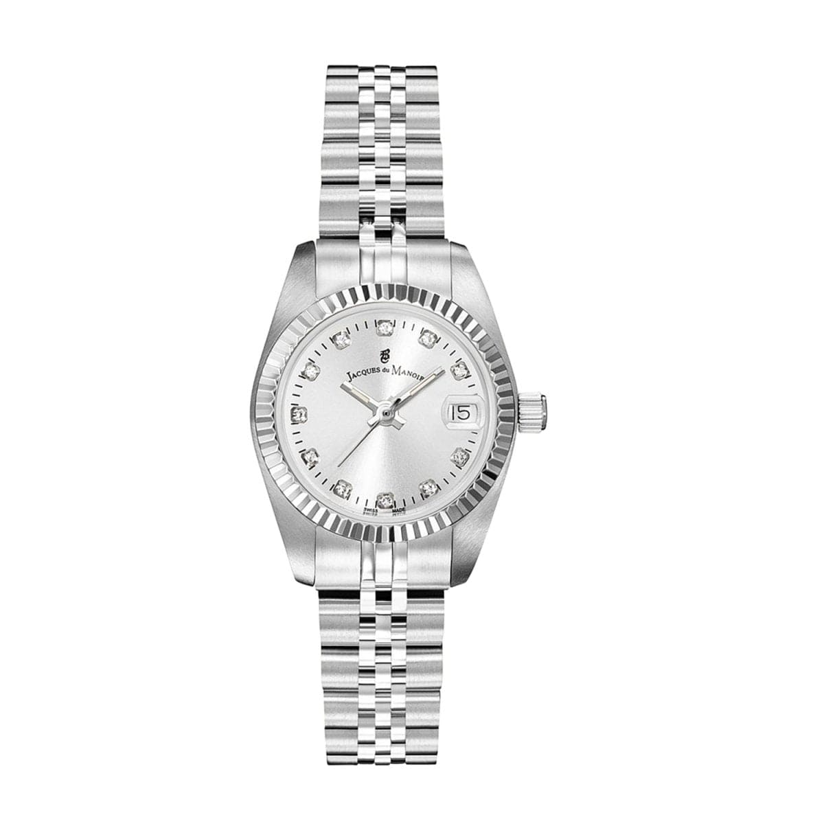 JACQUES DU MANOIR Inspiration Swiss Made Analogue Silver Round Dial Women's Watch- NRO.02