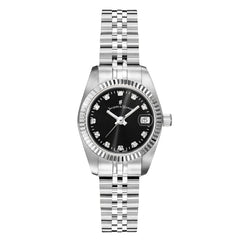 JACQUES DU MANOIR Inspiration Swiss Made Analogue Black Round Dial Women's Watch- NRO.06