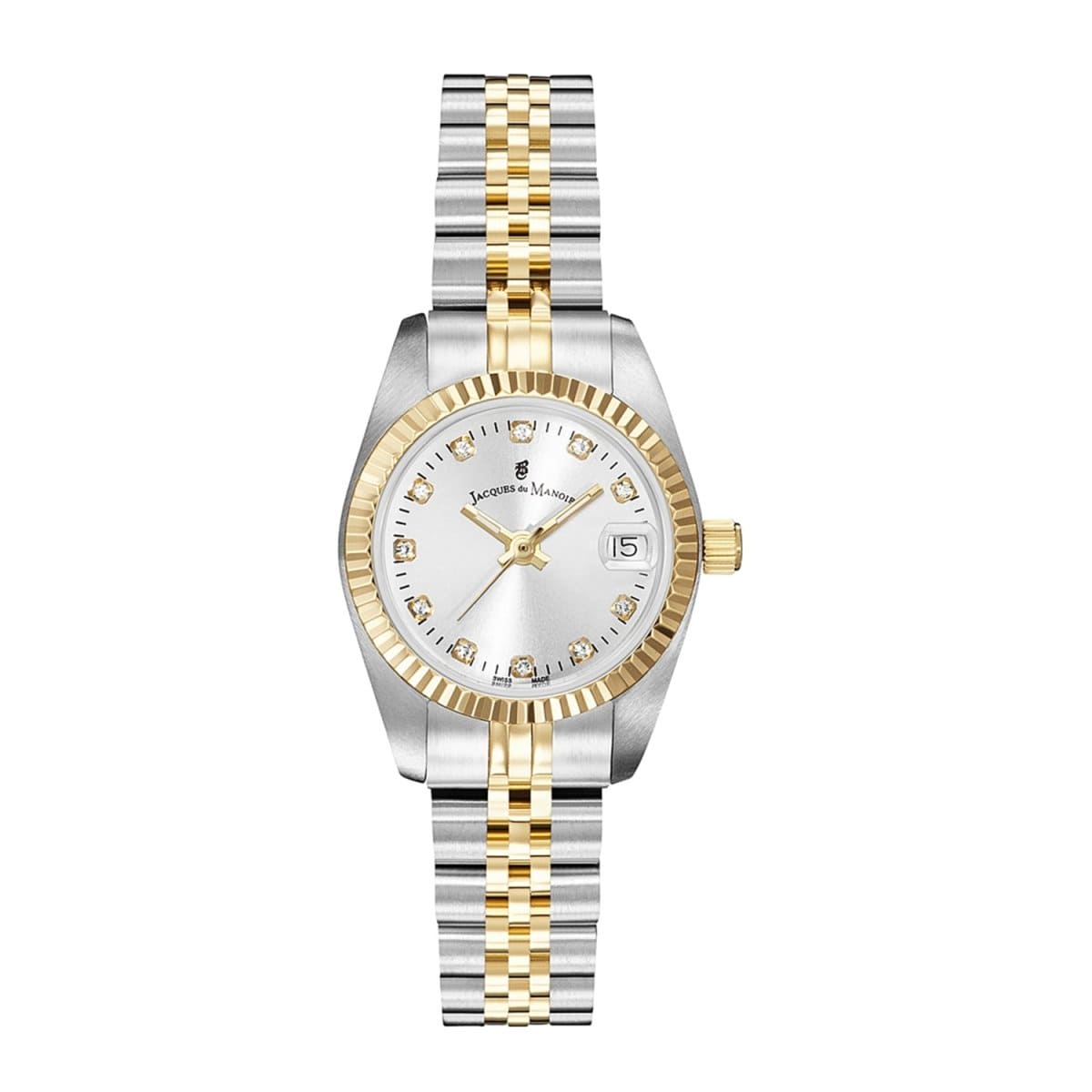 JACQUES DU MANOIR Inspiration Swiss Made Analogue Silver Round Dial Women's Watch- NRO.08