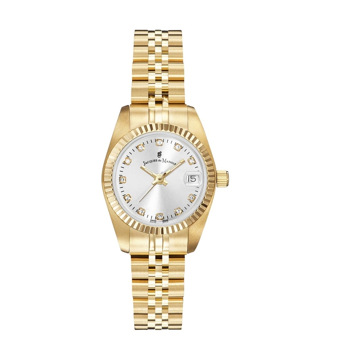 JACQUES DU MANOIR Inspiration Swiss Made Analogue Silver Round Dial Women's Watch- NRO.12