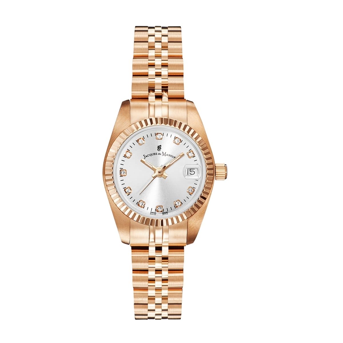 JACQUES DU MANOIR Inspiration Swiss Made Analogue Silver Round Dial Women's Watch- NRO.16