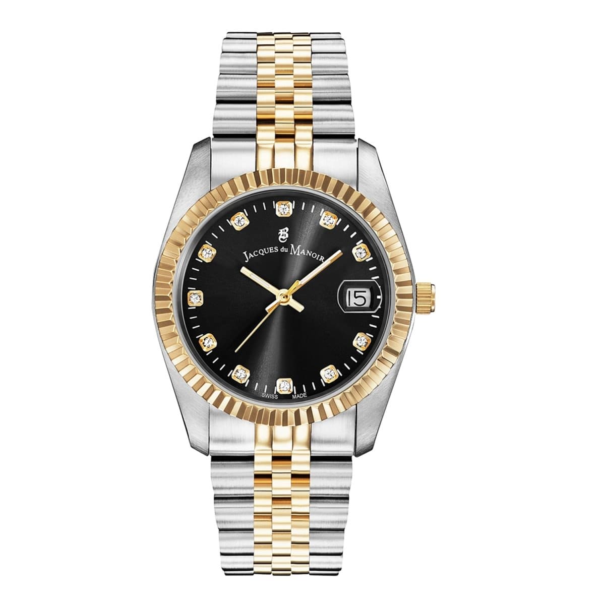 JACQUES DU MANOIR Inspiration Swiss Made Analogue Black Round Dial Women's Watch- NRO.19