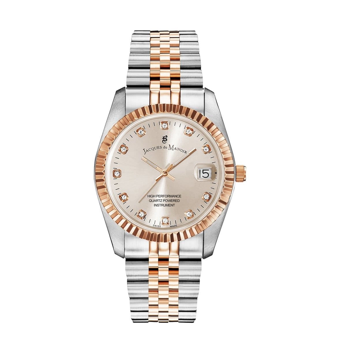 JACQUES DU MANOIR Inspiration Swiss Made Analogue Grey Round Dial Women's Watch- NRO.35