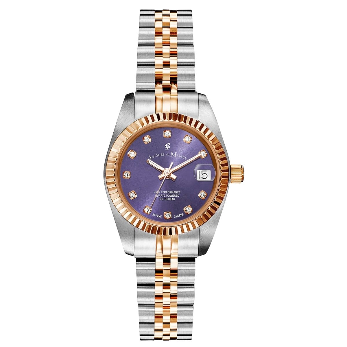 JACQUES DU MANOIR Inspiration Swiss Made Analogue Purple Round Dial Women's Watch- NRO.42