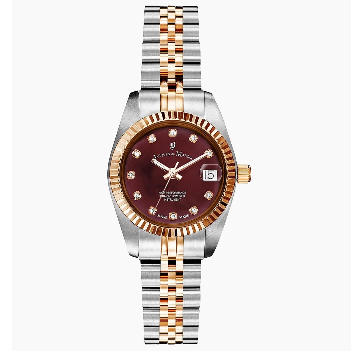 JACQUES DU MANOIR Inspiration Swiss Made Analogue MOP Round Dial Women's Watch- NRO.44