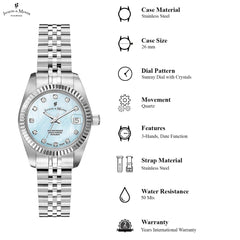 JACQUES DU MANOIR Inspiration Swiss Made Analogue MOP Round Dial Women's Watch- NRO.48