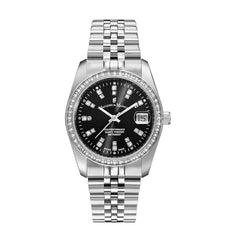 JACQUES DU MANOIR Inspiration Swiss Made Analogue Black Round Dial Men's Watch- NROP.05