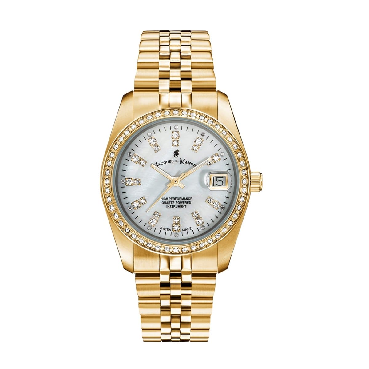 JACQUES DU MANOIR Inspiration Swiss Made Analogue White Round Dial Women's Watch- NROP.11