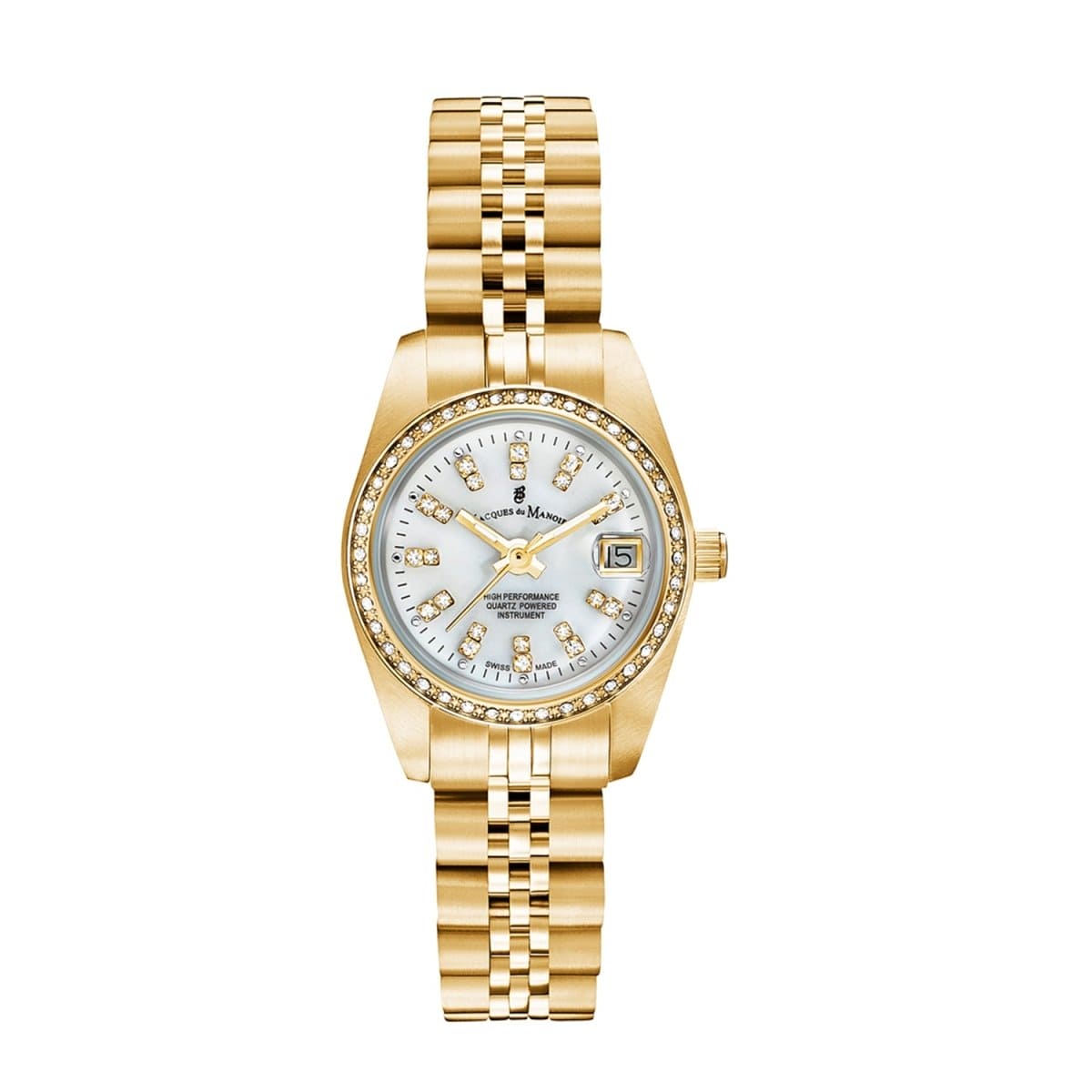 JACQUES DU MANOIR Inspiration Swiss Made Analogue White Round Dial Women's Watch- NROP.12