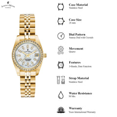 JACQUES DU MANOIR Inspiration Swiss Made Analogue White Round Dial Women's Watch- NROP.12