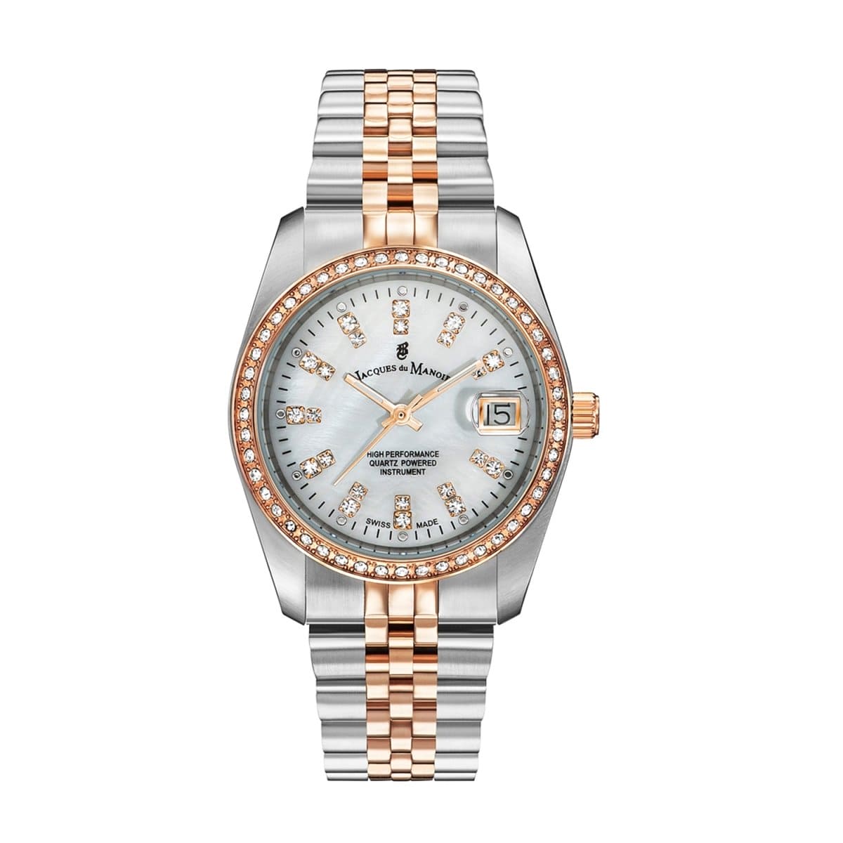 JACQUES DU MANOIR Inspiration Swiss Made Analogue White Round Dial Women's Watch- NROP.23