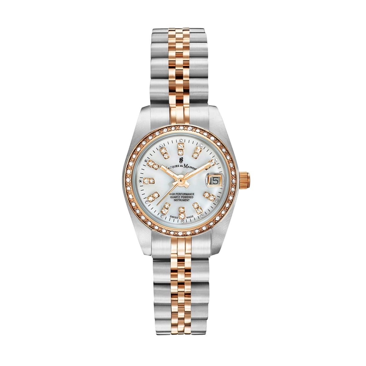 JACQUES DU MANOIR Inspiration Swiss Made Analogue White Round Dial Women's Watch- NROP.24