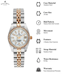 JACQUES DU MANOIR Inspiration Swiss Made Analogue White Round Dial Women's Watch- NROP.24