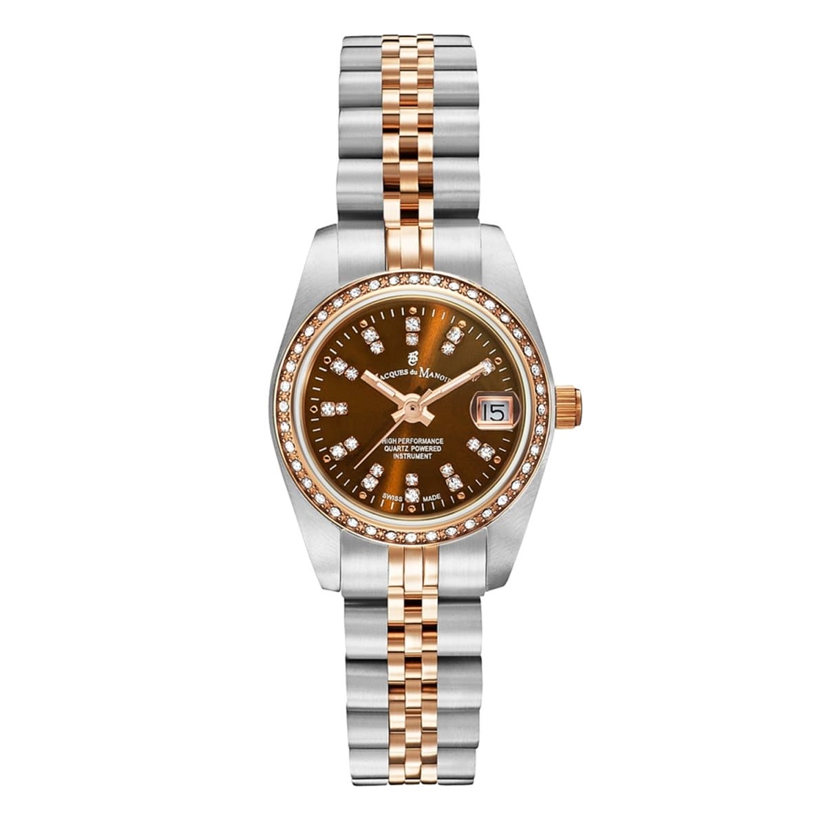 JACQUES DU MANOIR Inspiration Swiss Made Analogue Brown Round Dial Women's Watch- NROP.26